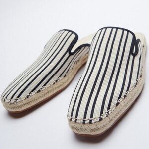 Zara Striped Espadrille Mules